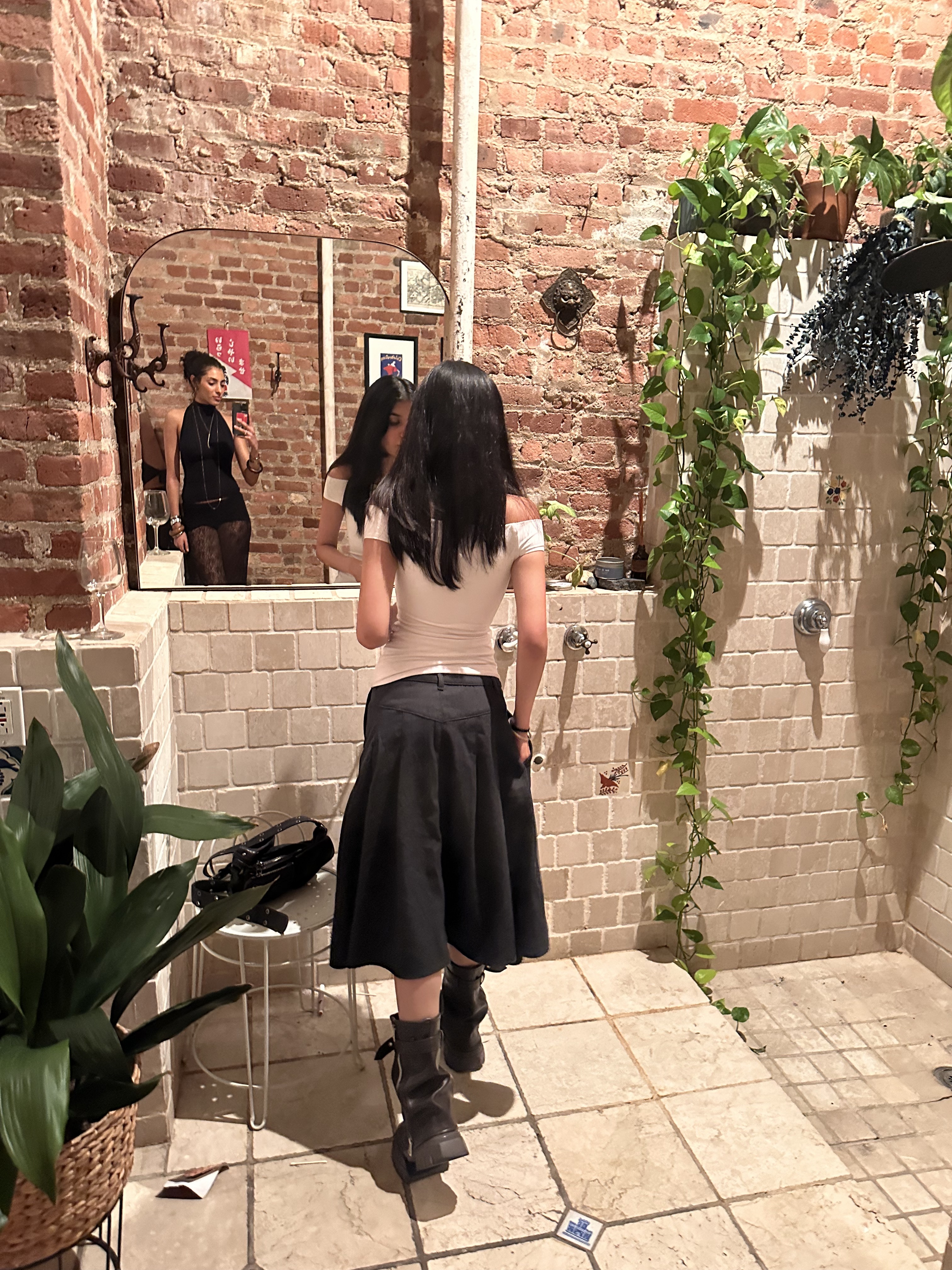 Tall arched Art Deco window with decorative metalwork — London